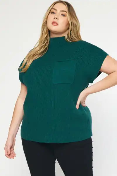 Forest Green Knit Cropped Sweater - Posh West Boutique
