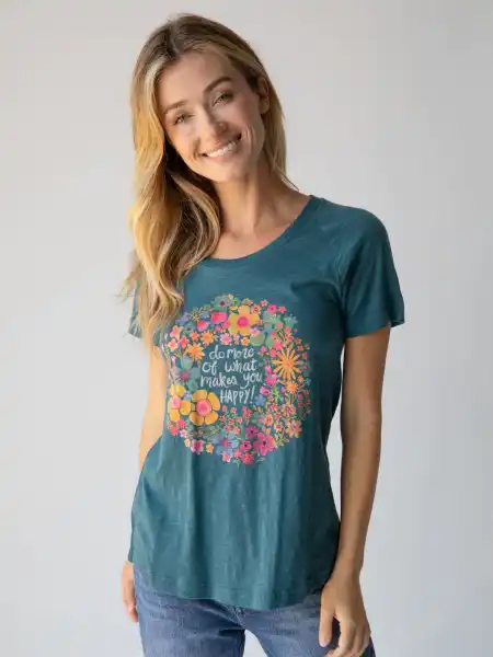 Relaxed Fit Boho T Shirt Do More Happy - Posh West Boutique