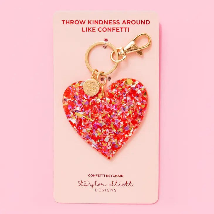 Heart Confetti Keychain - Posh West Boutique