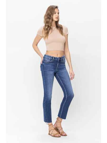 Vervet High Rise Slim Straight Leg Jeans - Posh West Boutique