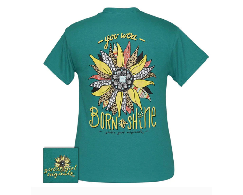 Born to Shine Sunflower T Shirt - Posh West Boutique