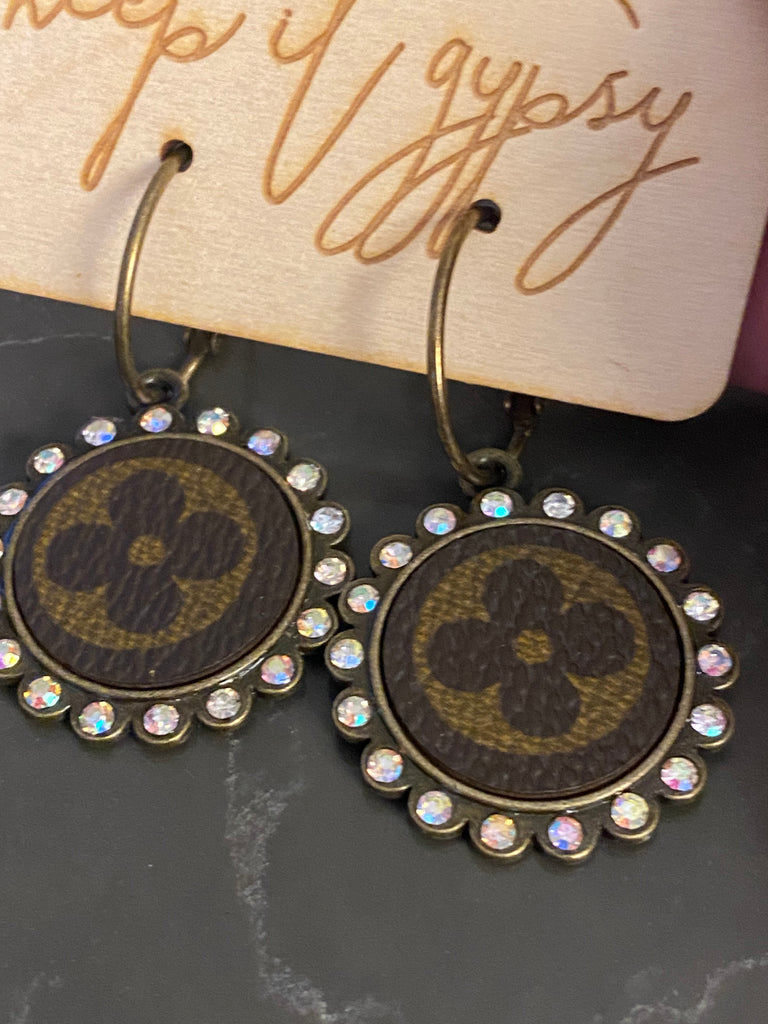 Upcycled LV Bronze Earring - Posh West Boutique