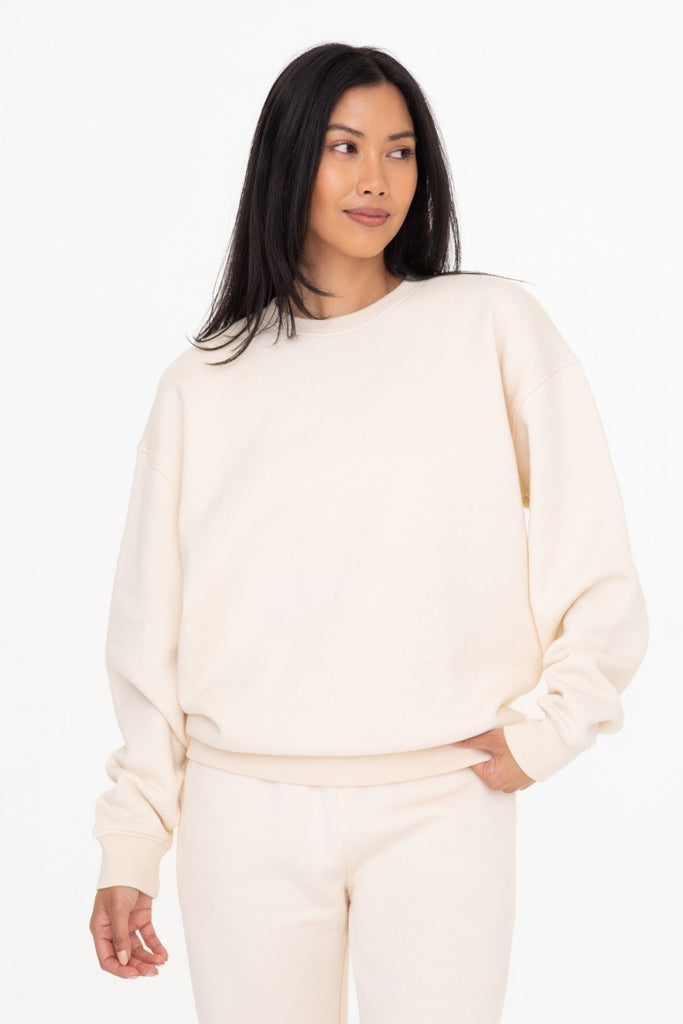 Ivory Oversized Fleece Pullover - Posh West Boutique