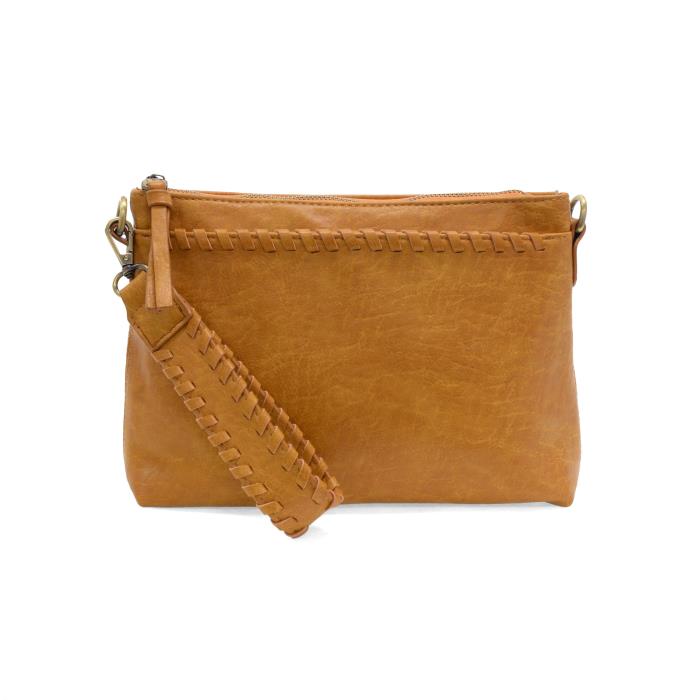 Whiskey Oakley Whipstitch Top-zip Wristlet/Crossbody - Posh West Boutique