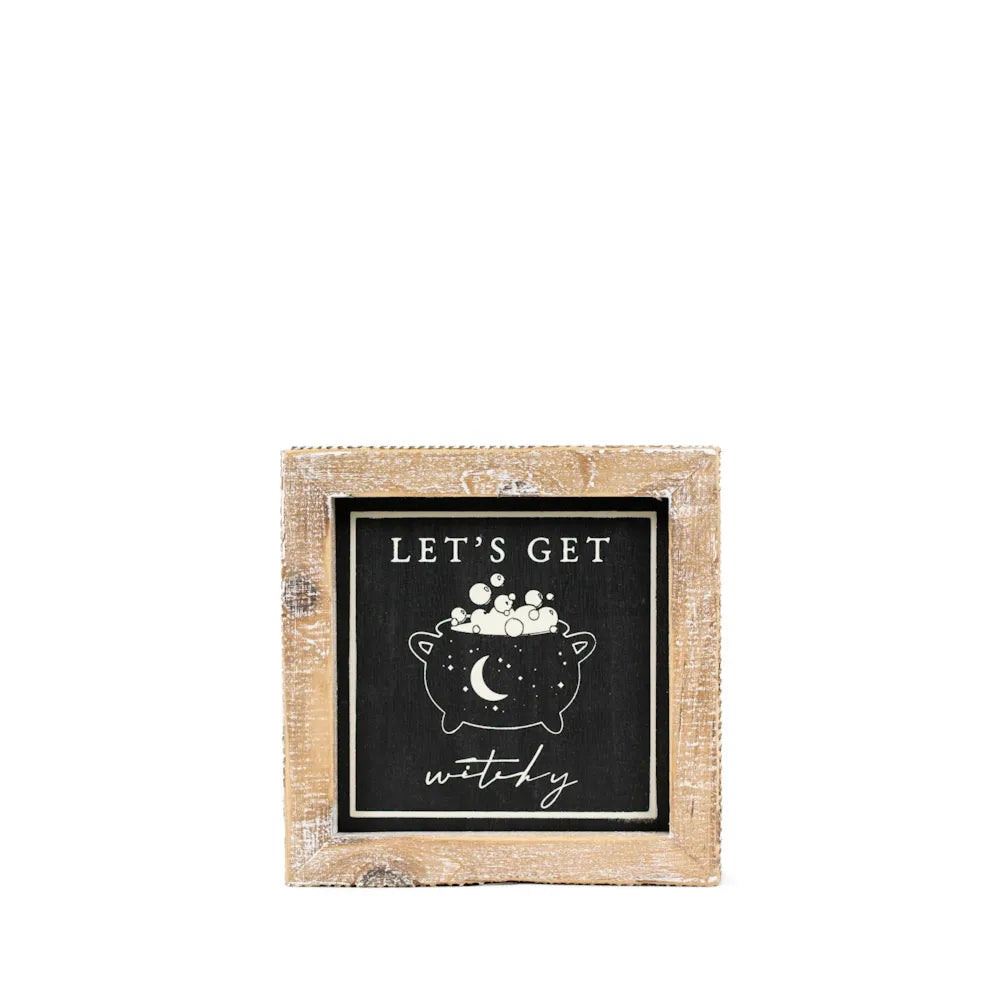 Witchy Cauldron/Thankful Reversible Wood Sign - Posh West Boutique