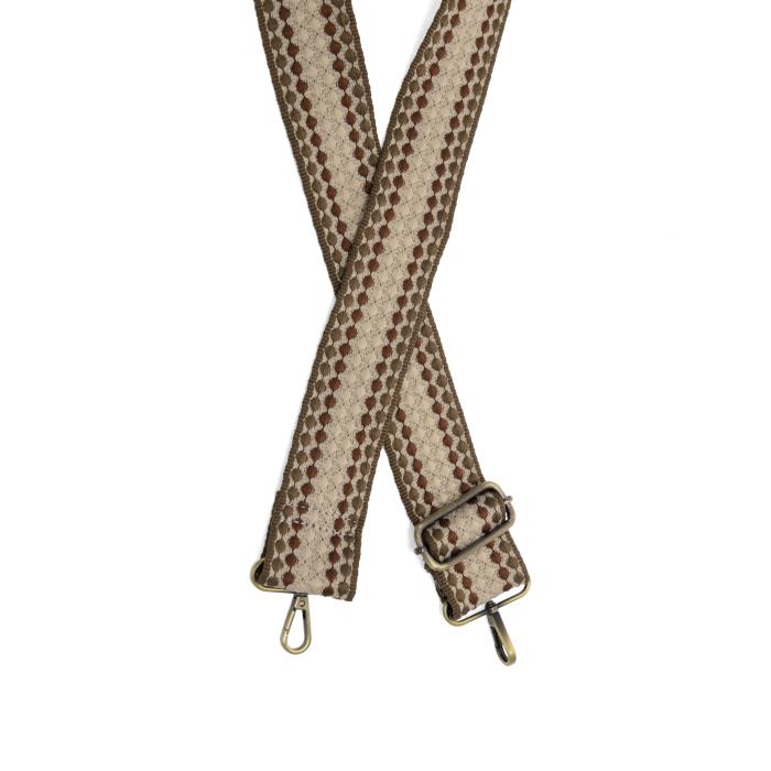 2" Espresso Dotted Stripe Guitar Strap - Posh West Boutique