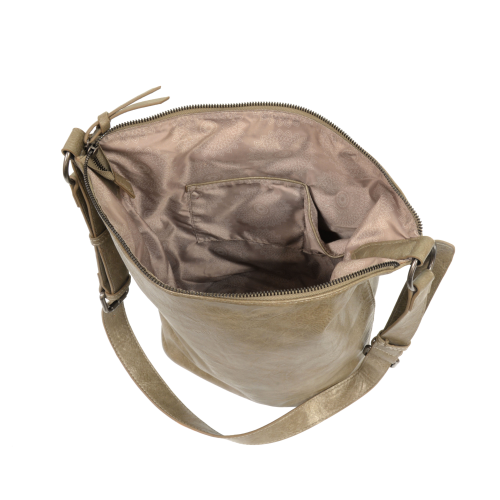 Metallic Large Crossbody Bucket Bag