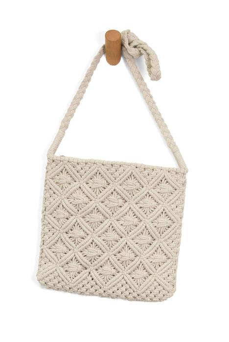 Natural Sutton Macrame Crossbody Bag - Posh West Boutique