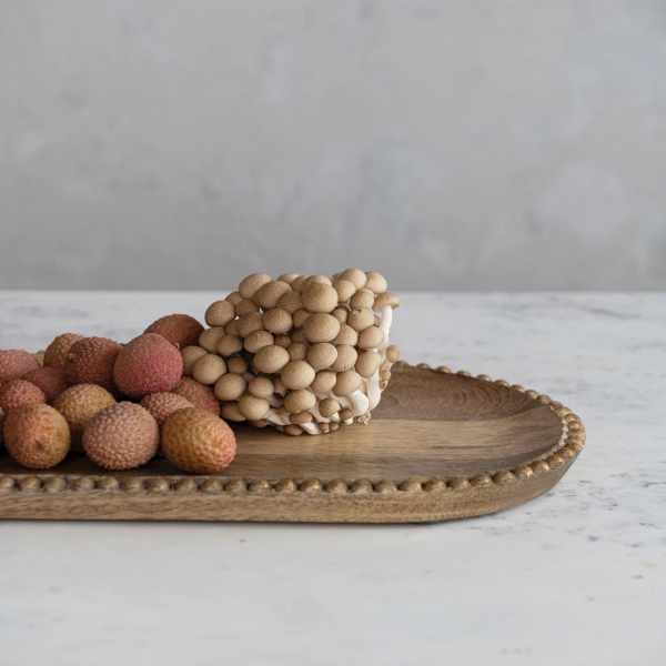 Hand Carved Mango Wood Tray with Gold Finish - Posh West Boutique