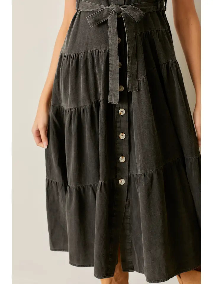 Black Denim Maxi Dress