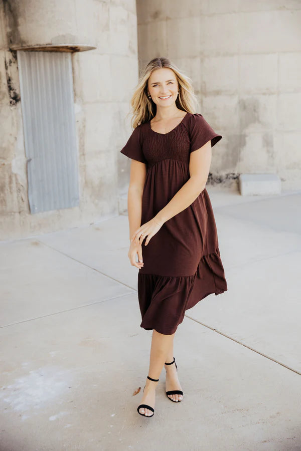 The Kendall Dress in Mulberry Mocha