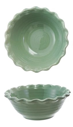Large Stoneware Scalloped Serving Bowl, 2 Colors - Posh West Boutique