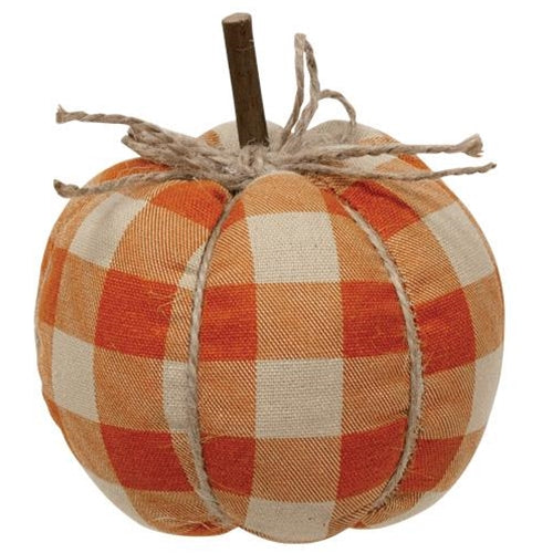 Orange Buffalo Check Pumpkin - Posh West Boutique