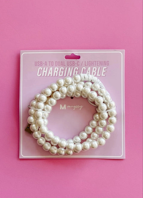 Pearl Dual Lightening Phone Charging Cable Usb - Posh West Boutique