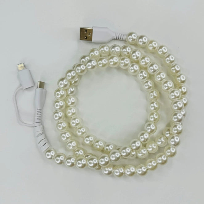 Pearl Dual Lightening Phone Charging Cable Usb - Posh West Boutique