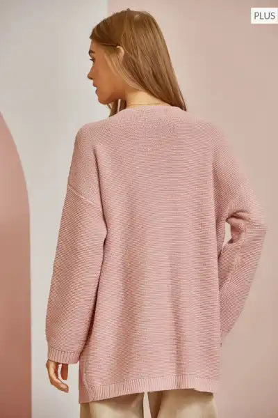 Pink Cardigan with Pockets - Posh West Boutique