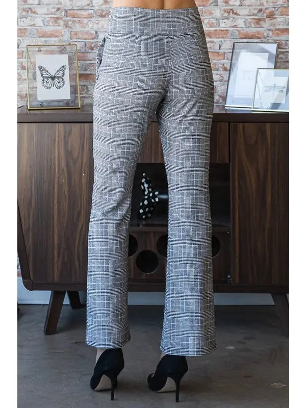 Plaid Flare Pants - Posh West Boutique