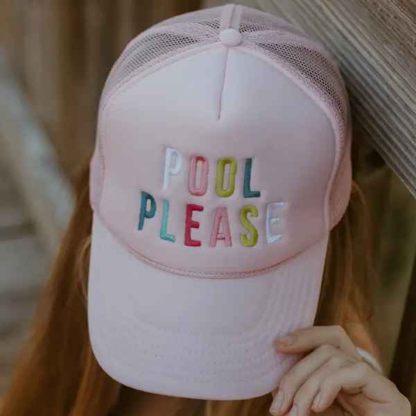 Pool Please Pink Foam Trucker Hat - Posh West Boutique