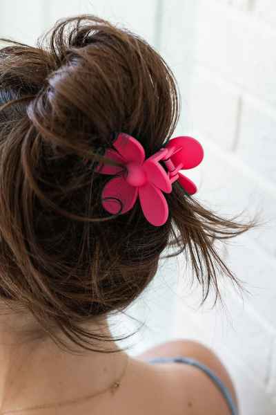 Rosy Flower Hair Clip - Posh West Boutique