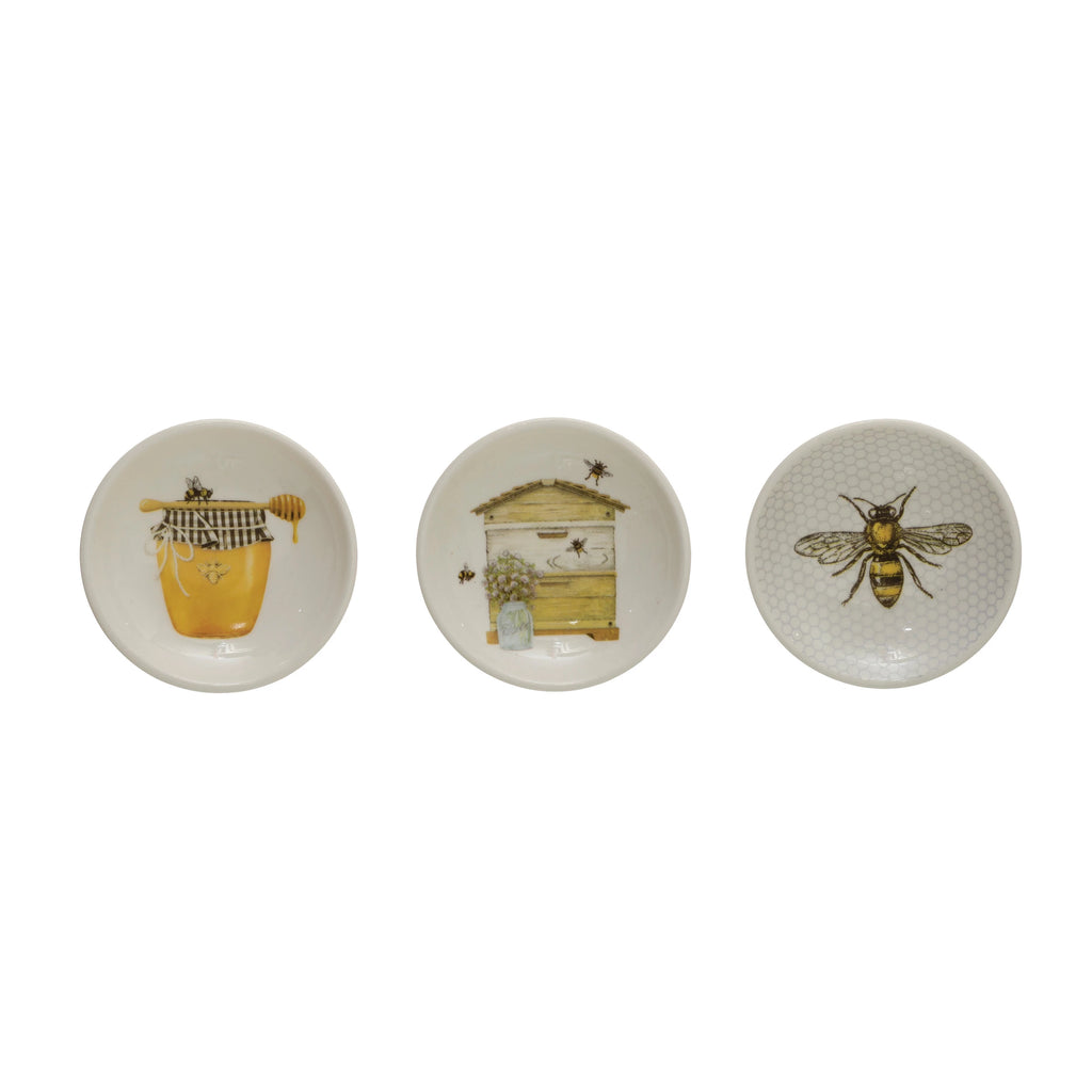 Stoneware Dish with Bees - Posh West Boutique