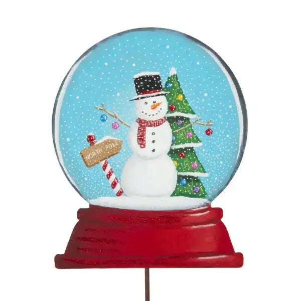 Round Top Snowman Snow Globe Stake/Easel Decor - Posh West Boutique