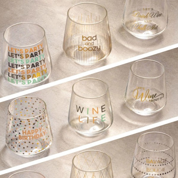 Karma Gift Stemless Wine Glasses - Posh West Boutique