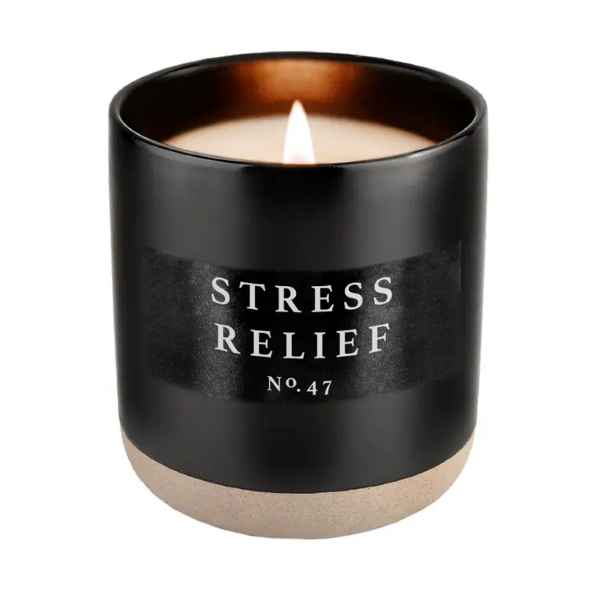 Stress Relief Stoneware Soy Candle - Posh West Boutique