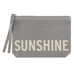 Sunshine Gray Canvas Pouch - Posh West Boutique