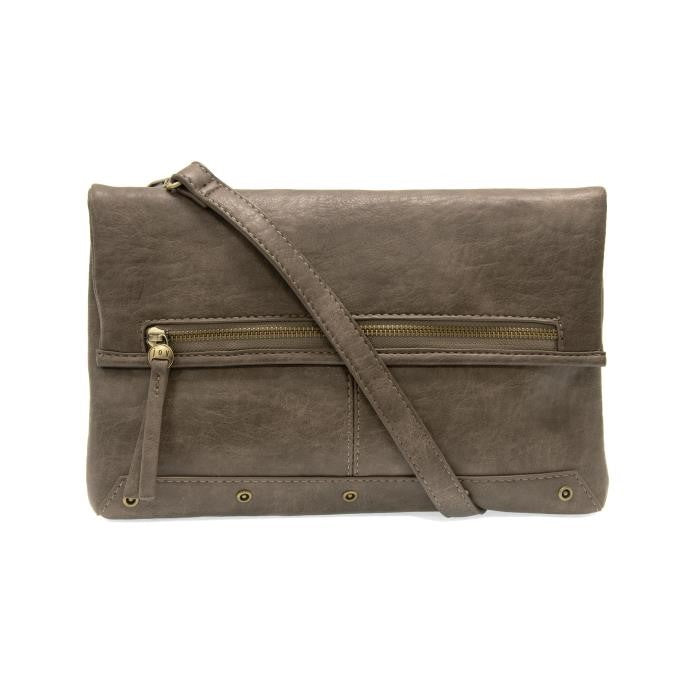 Taupe Cassie Fold Over Convertible Crossbody - Posh West Boutique