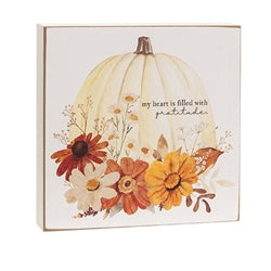 Heart Gratitude Floral Box Sign - Posh West Boutique