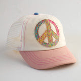 Canvas Trucker Hat - Peace Sign - Posh West Boutique
