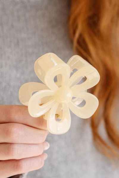 Cream Vintage Flower Hair Clip - Posh West Boutique