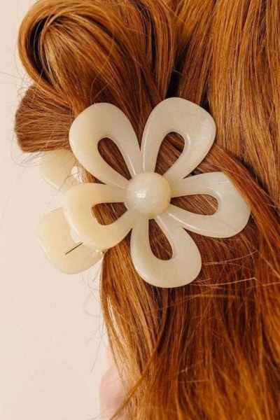 Cream Vintage Flower Hair Clip - Posh West Boutique