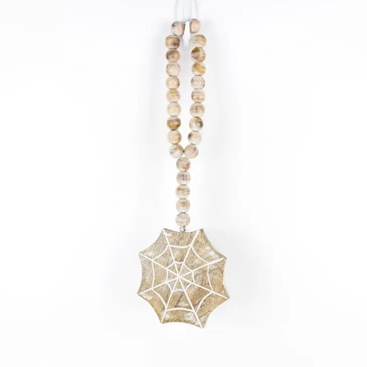 Web Wood Charm with Beads - Posh West Boutique