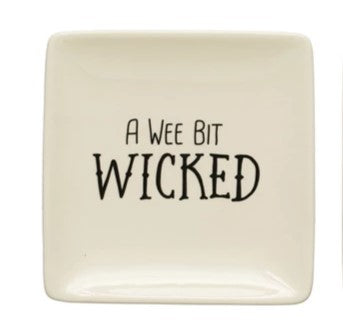 Square Stoneware Plate Spooky Sayings - Posh West Boutique