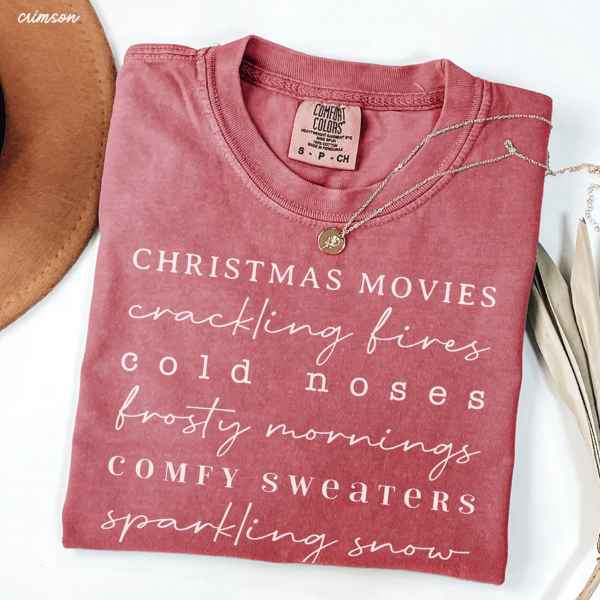 Winter List Graphic T in Crimson - Posh West Boutique