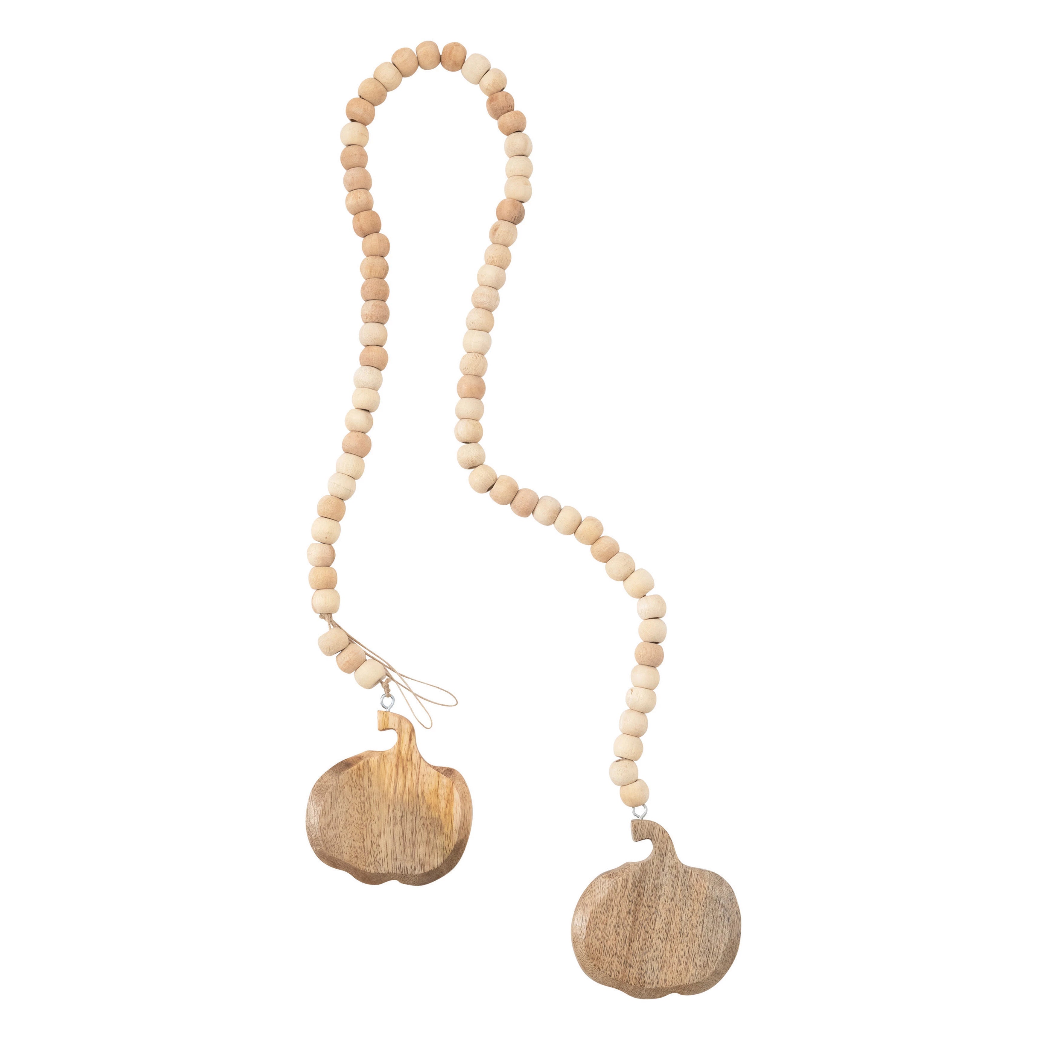 Mango Wood Bead Pumpkin Garland - Posh West Boutique