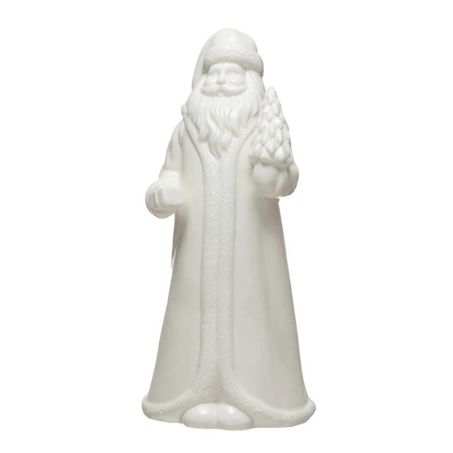 White Stoneware Santa - Posh West Boutique