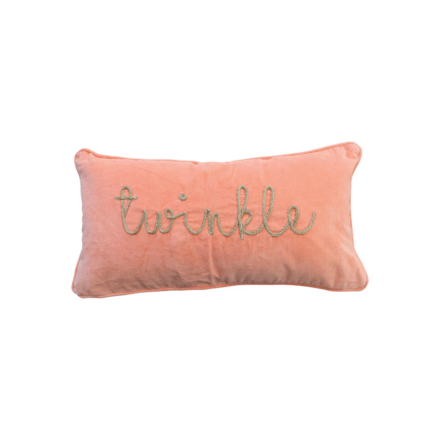 Pink Velvet Twinkle Pillow - Posh West Boutique