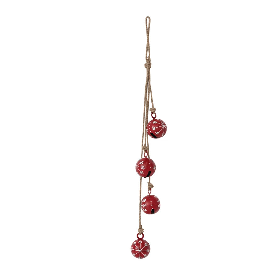 Jute Rope Door Hanger with Hand-Painted Metal Jingle Bells - Posh West Boutique