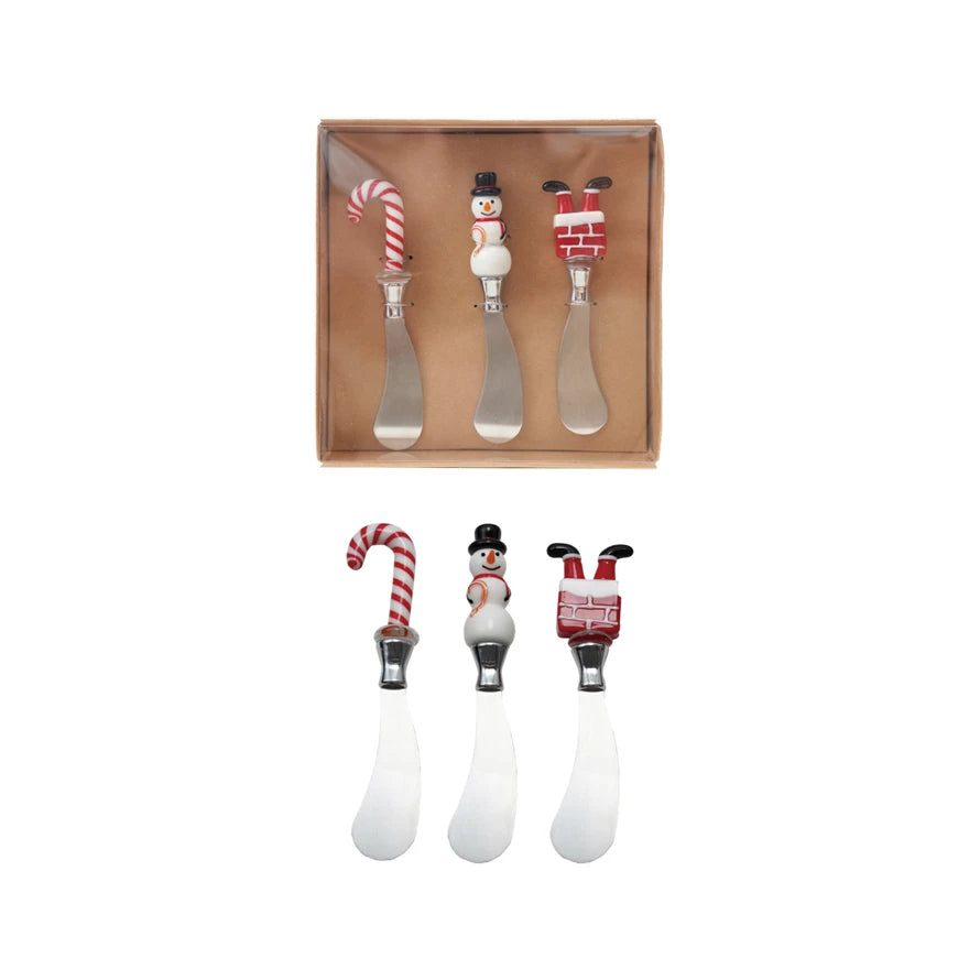 Holiday Glass Handle Knife Set - Posh West Boutique