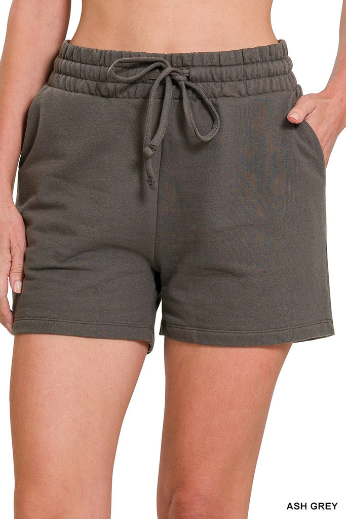 Ash Gray Drawstring Shorts - Posh West Boutique