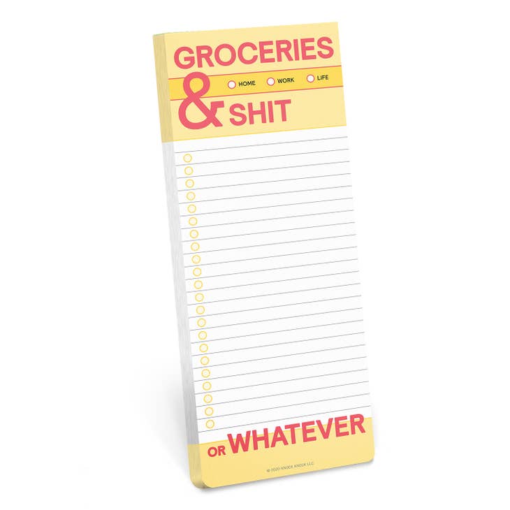 Groceries and Shit Make-a-List Pad - Posh West Boutique