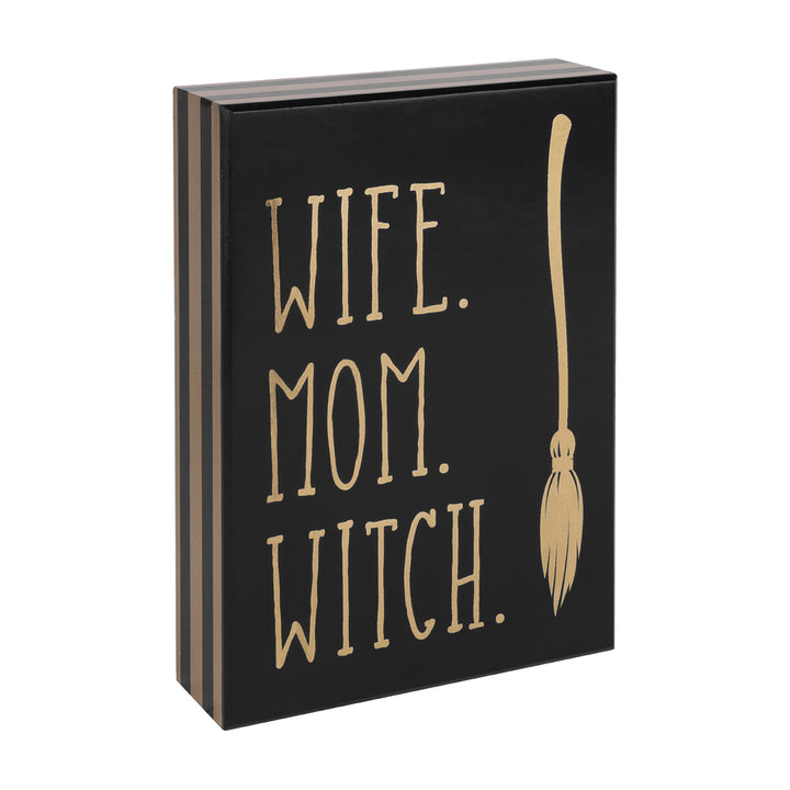 Wife. Mom. Witch. Box Sign Halloween Decor - Posh West Boutique