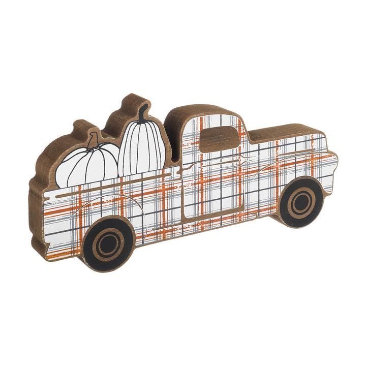 Fall Pumpkin & Plaid Truck Cutout - Posh West Boutique