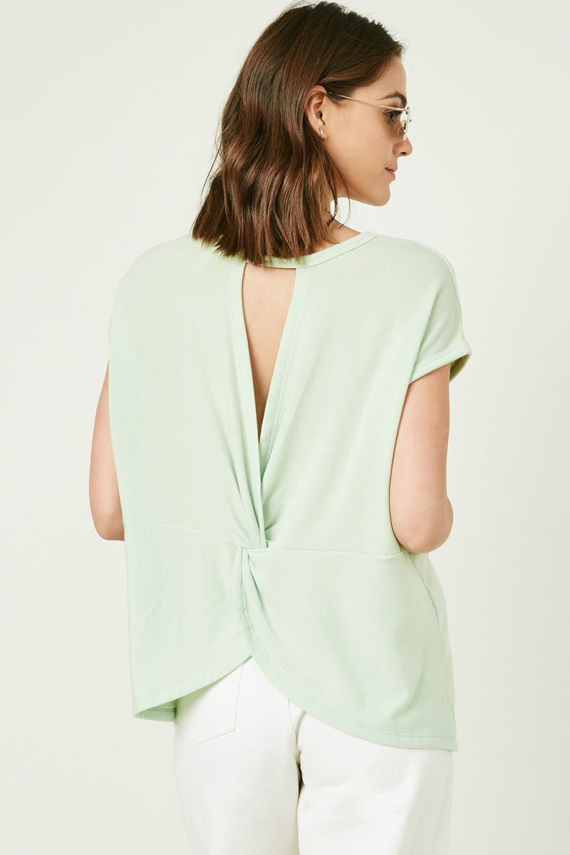 Mint Twist Back Sleeveless Knit Tops - Posh West Boutique