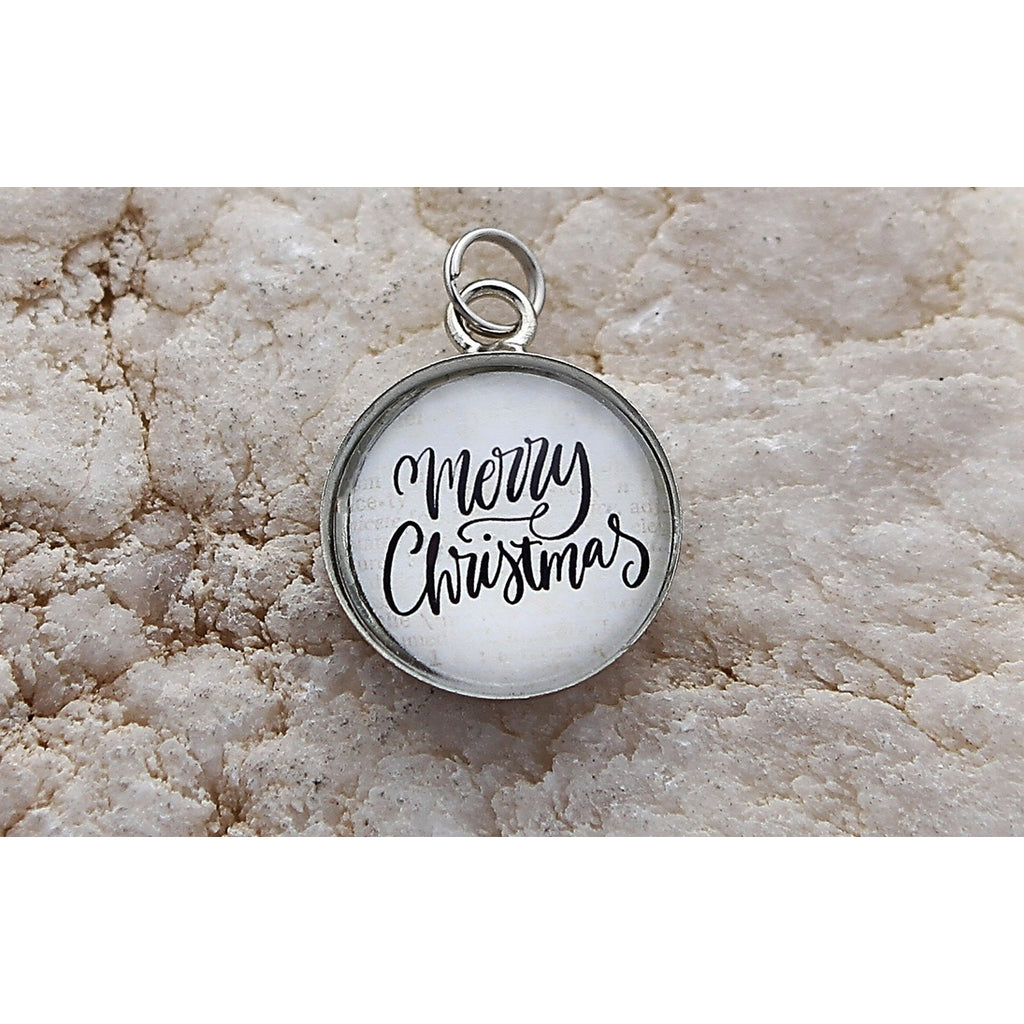 Merry Christmas Round Holiday Charm - Posh West Boutique