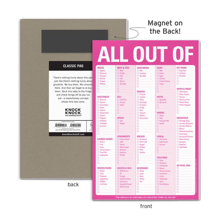 All Out Of Pad With Magnet - Posh West Boutique