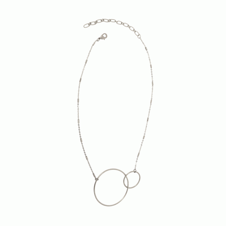 Double Hoop Silver Necklace - Posh West Boutique