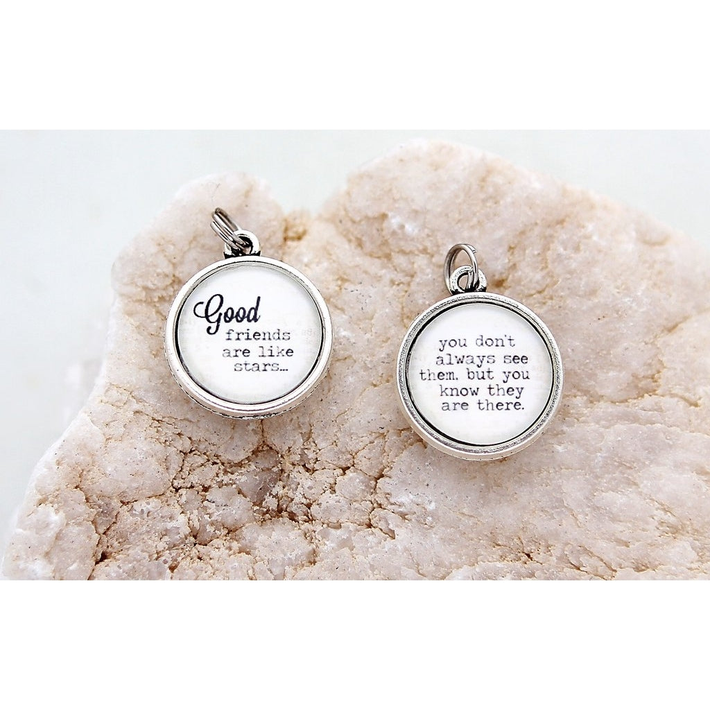 Good Friends Double Sided Round Charm - Posh West Boutique